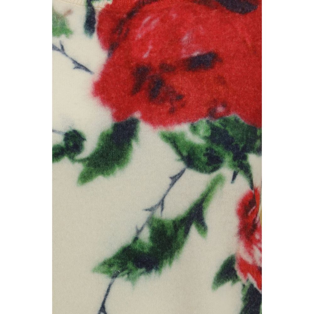 Blumarine Rose-Print Sweater – Beige