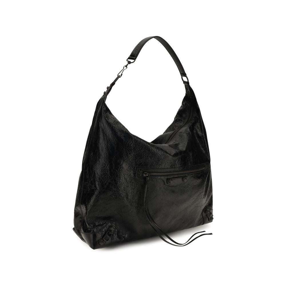 Balenciaga Le City Hobo Large skuldertaske – sort lammeskind