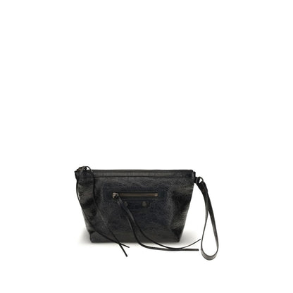 Balenciaga Vintage-Effect Calf Leather Clutch – Black