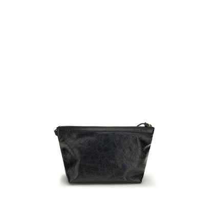 Balenciaga Vintage-Effect Calf Leather Clutch – Black