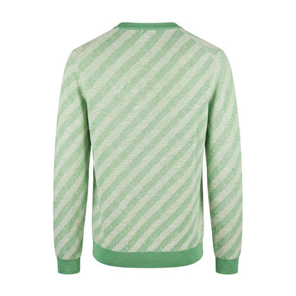 Malo Men's Textured Sweater – Green Linen and Cotton