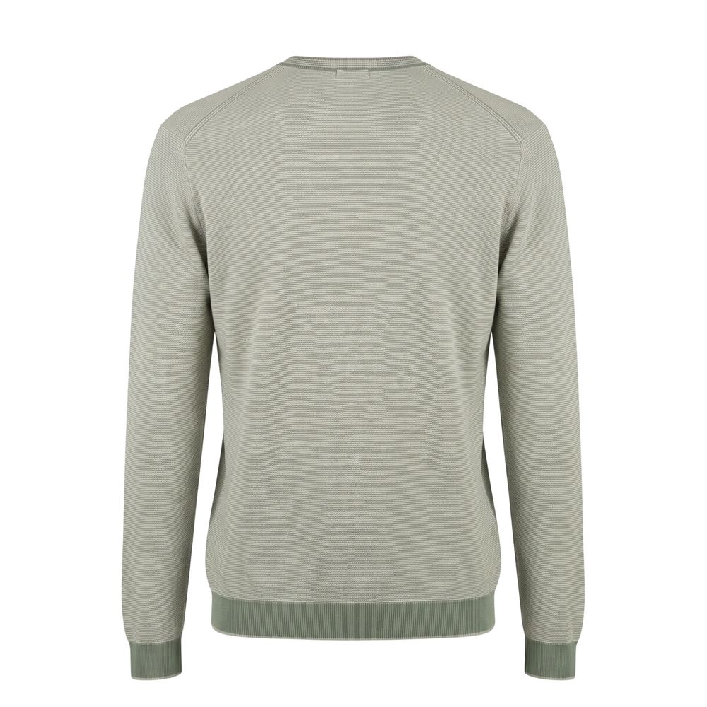 Malo Men's V-Neck Sweater – Green Cotton
