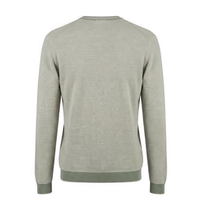 Malo Men's V-Neck Sweater – Green Cotton