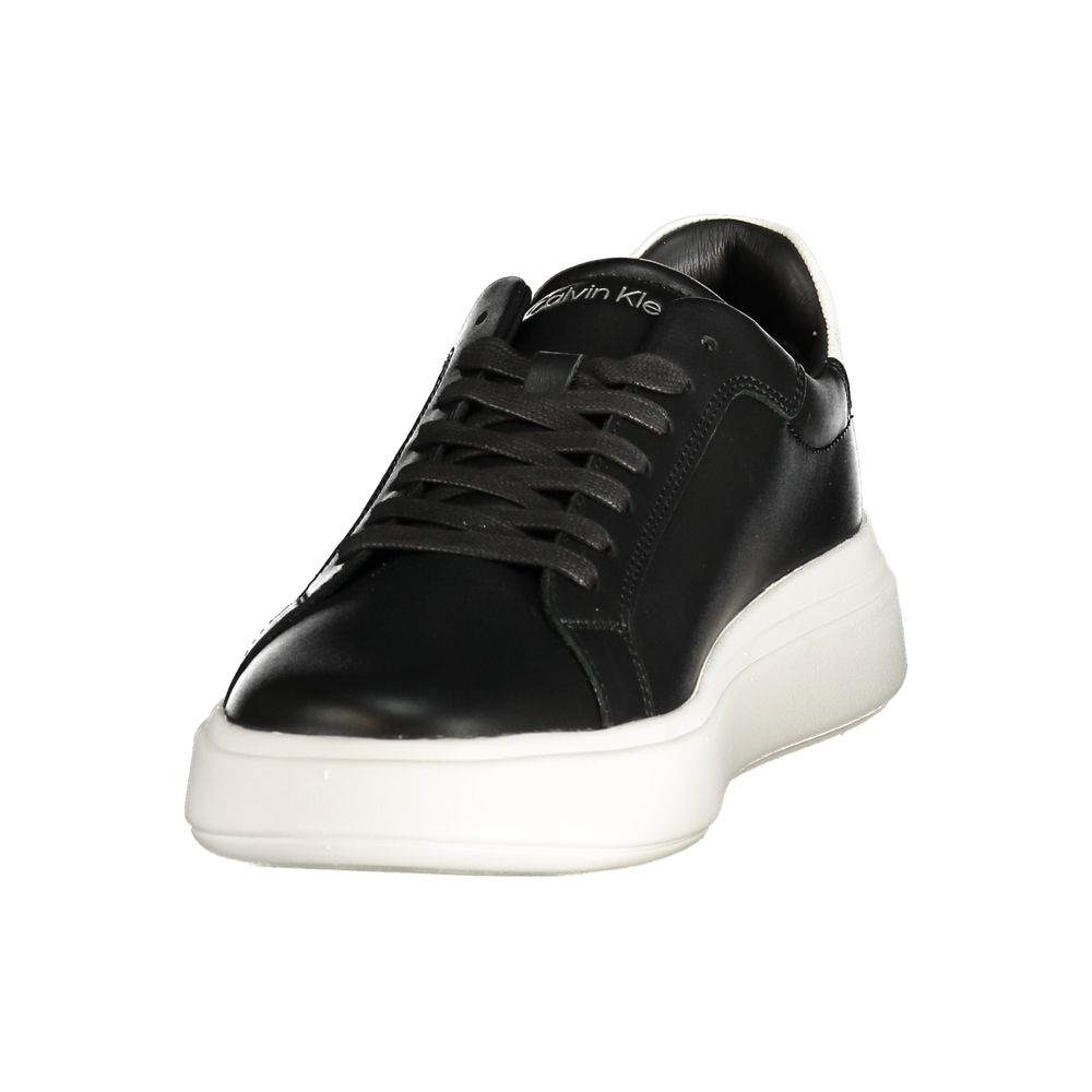 Calvin Klein leather-blend sneakers for men – black