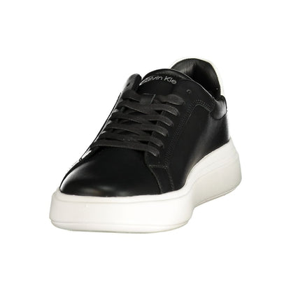 Calvin Klein leather-blend sneakers for men – black