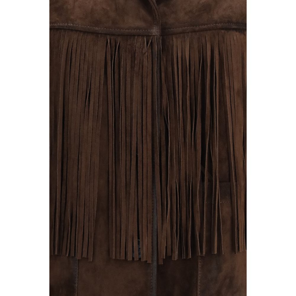 Golden Goose Journey Fringed Suede Jacket – Brown