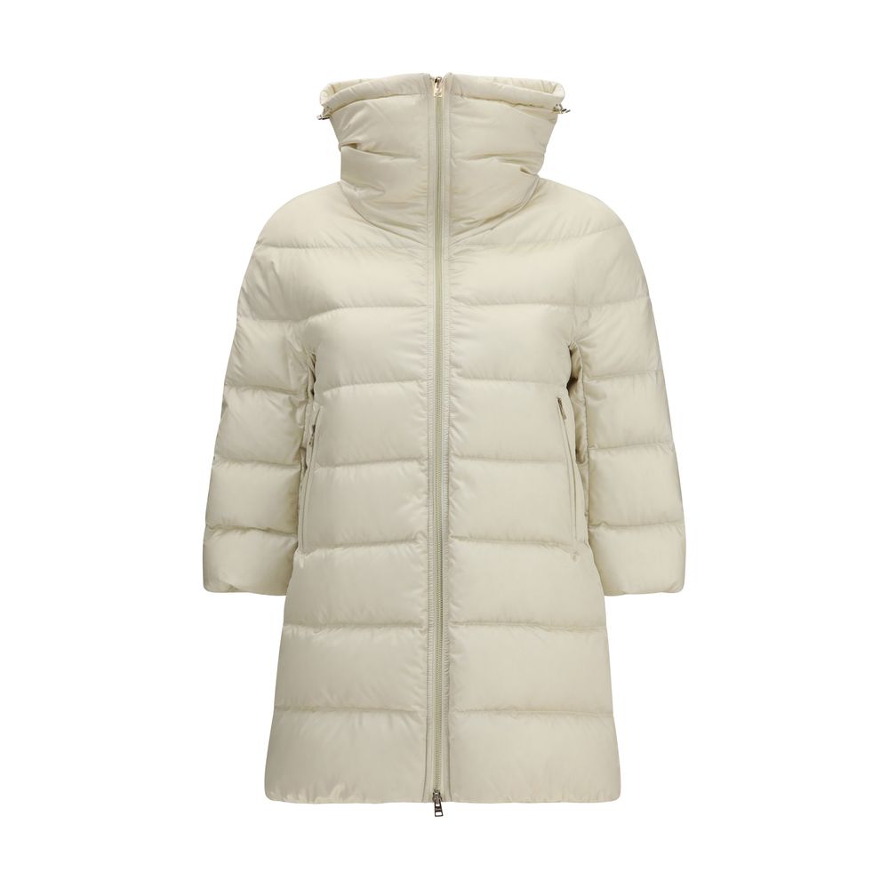 Herno Cleofe Down Jacket with Three-Quarter Sleeves – Beige