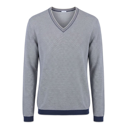 Malo Blue Cotton Men Sweater