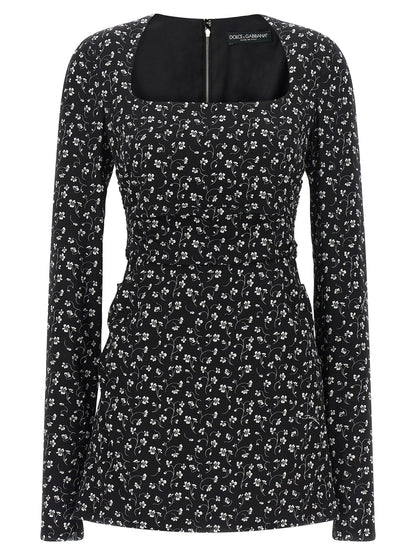 Dolce & Gabbana Black Silk Short Dress
