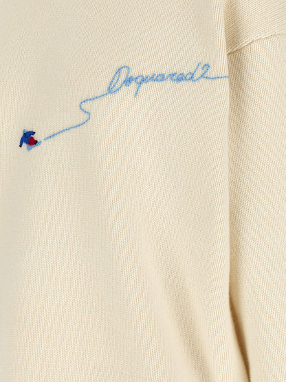 Dsquared² White Wool Cardigan