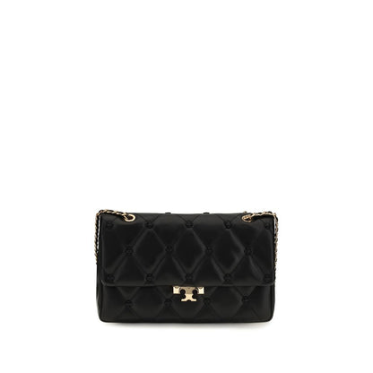 Tory Burch Black Lamb Ovis Aries Shoulder Bag