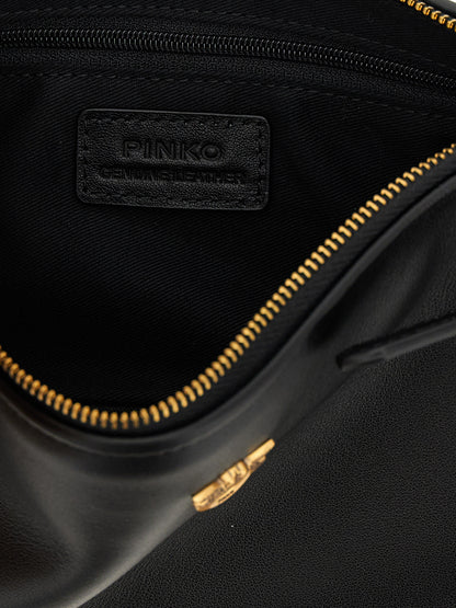 PINKO Black Goatskin Crossbody Bag