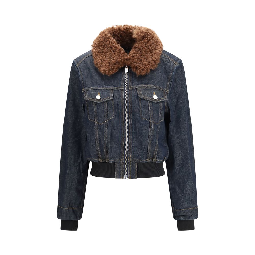 Ganni blue cotton-blend denim jacket