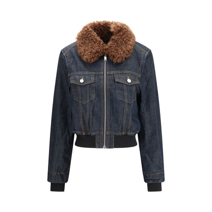 Ganni blue cotton-blend denim jacket