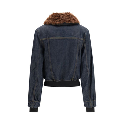 Ganni blue cotton-blend denim jacket