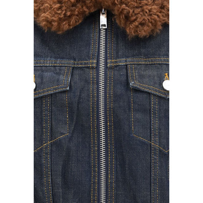 Ganni blue cotton-blend denim jacket