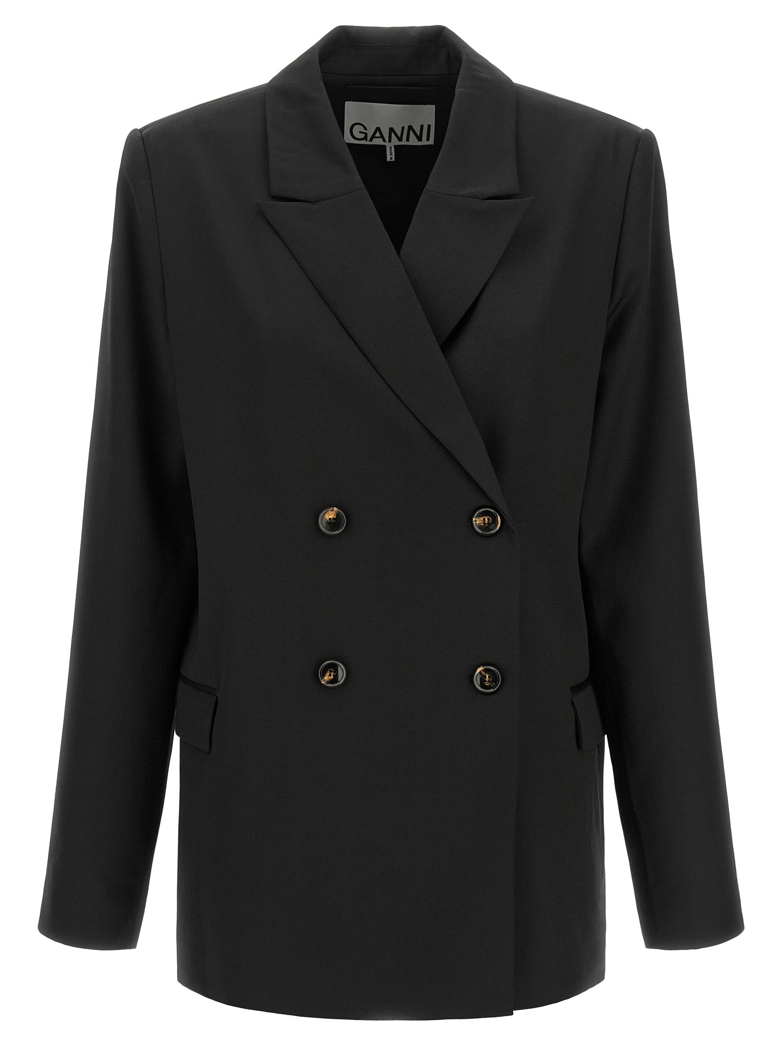 Ganni Black Polyester Blazer