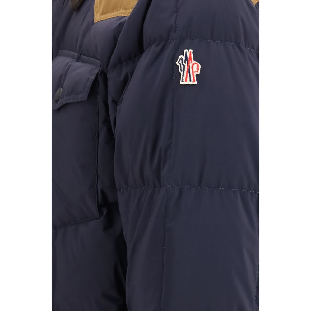 Blue Moncler Grenoble polyamide ski jacket
