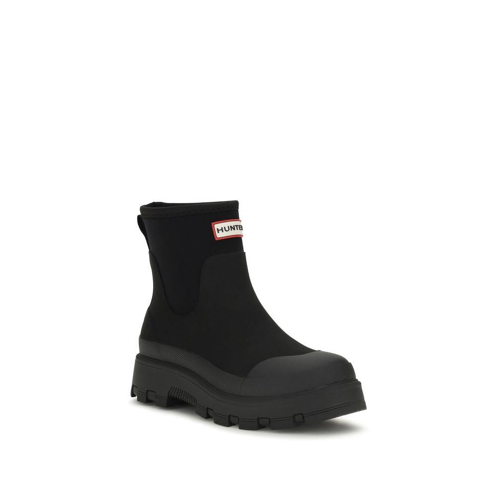Hunter black rubber Chelsea boots