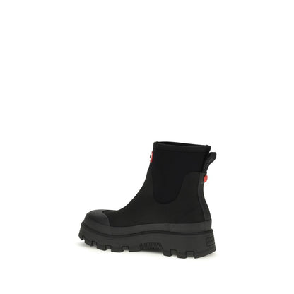 Hunter black rubber Chelsea boots