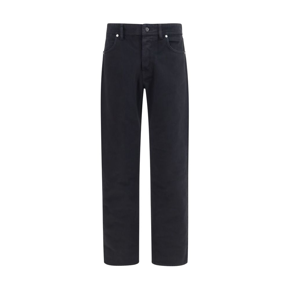 Stone Island black cotton straight-leg jeans