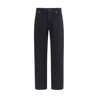 Stone Island black cotton straight-leg jeans