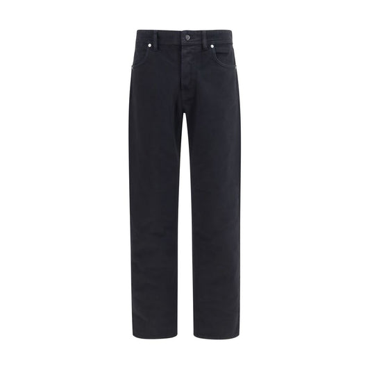 Stone Island black cotton straight-leg jeans
