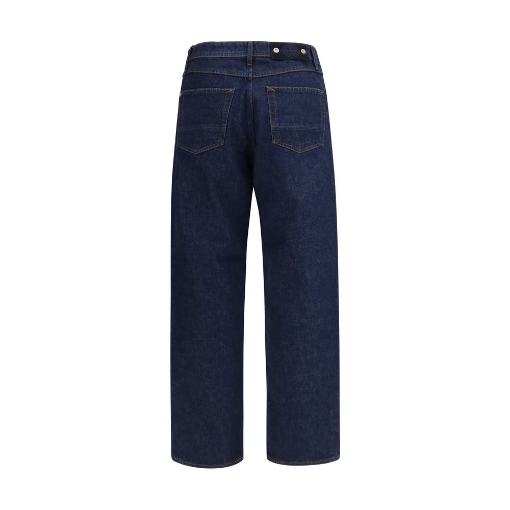 Blue Stone Island cotton denim jeans