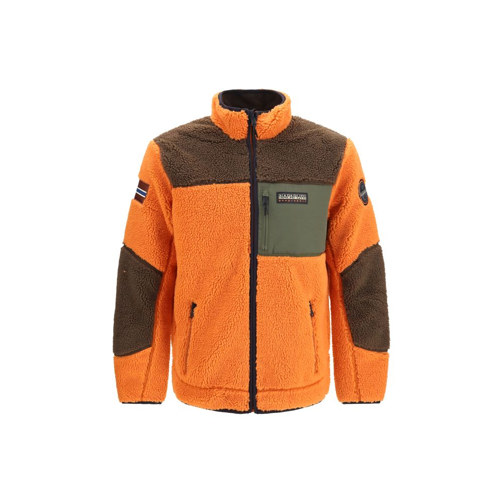 Orange Napapijri Yupik polyester fleece sweatshirt