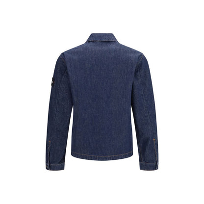 Stone Island Blue Cotton Denim Jacket