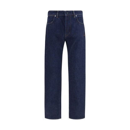 Stone Island blue cotton denim straight-leg jeans