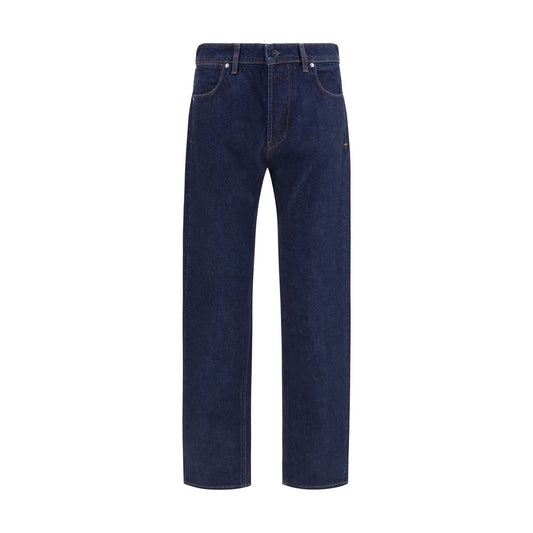 Stone Island blue cotton denim straight-leg jeans
