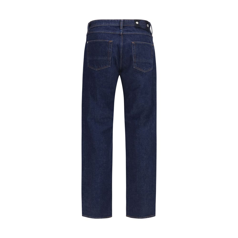 Stone Island blue cotton denim straight-leg jeans