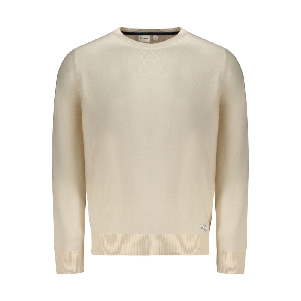 White Pepe Jeans Andre Crew long-sleeved T-shirt in cotton, wool and cashmere