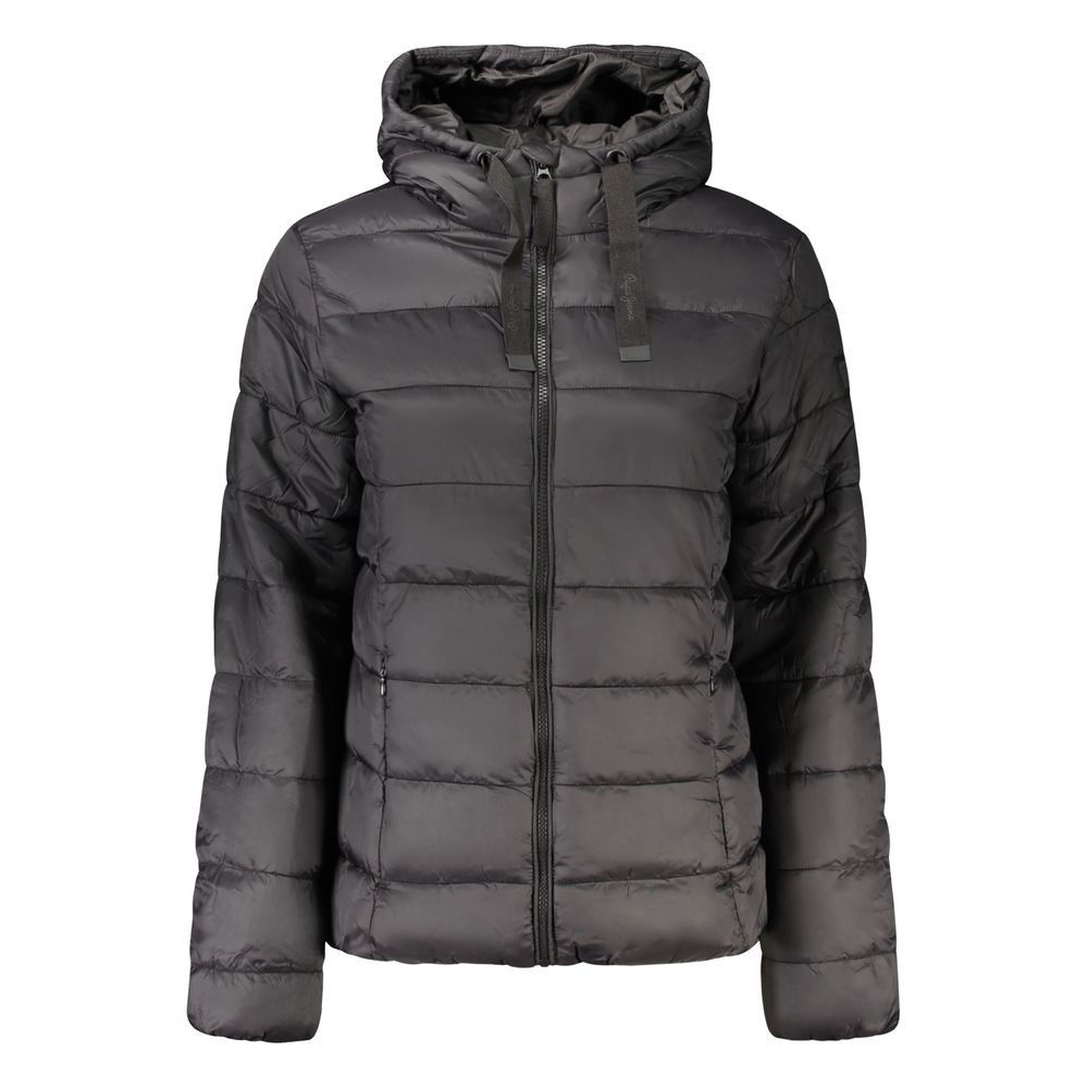 Pepe Jeans Lia black hooded polyamide jacket