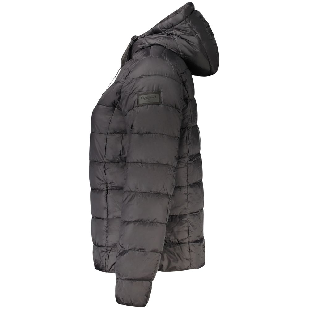Pepe Jeans Lia black hooded polyamide jacket