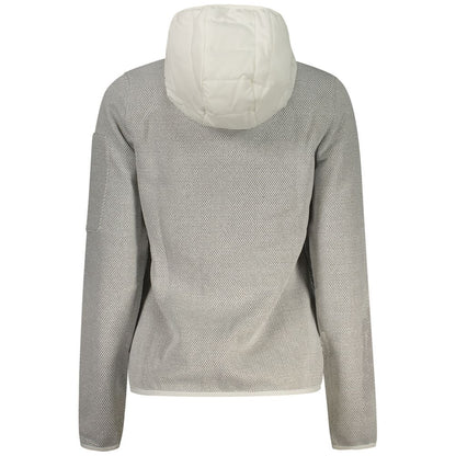 Norway 1963 women's jacket with white hood and grey back, rear view