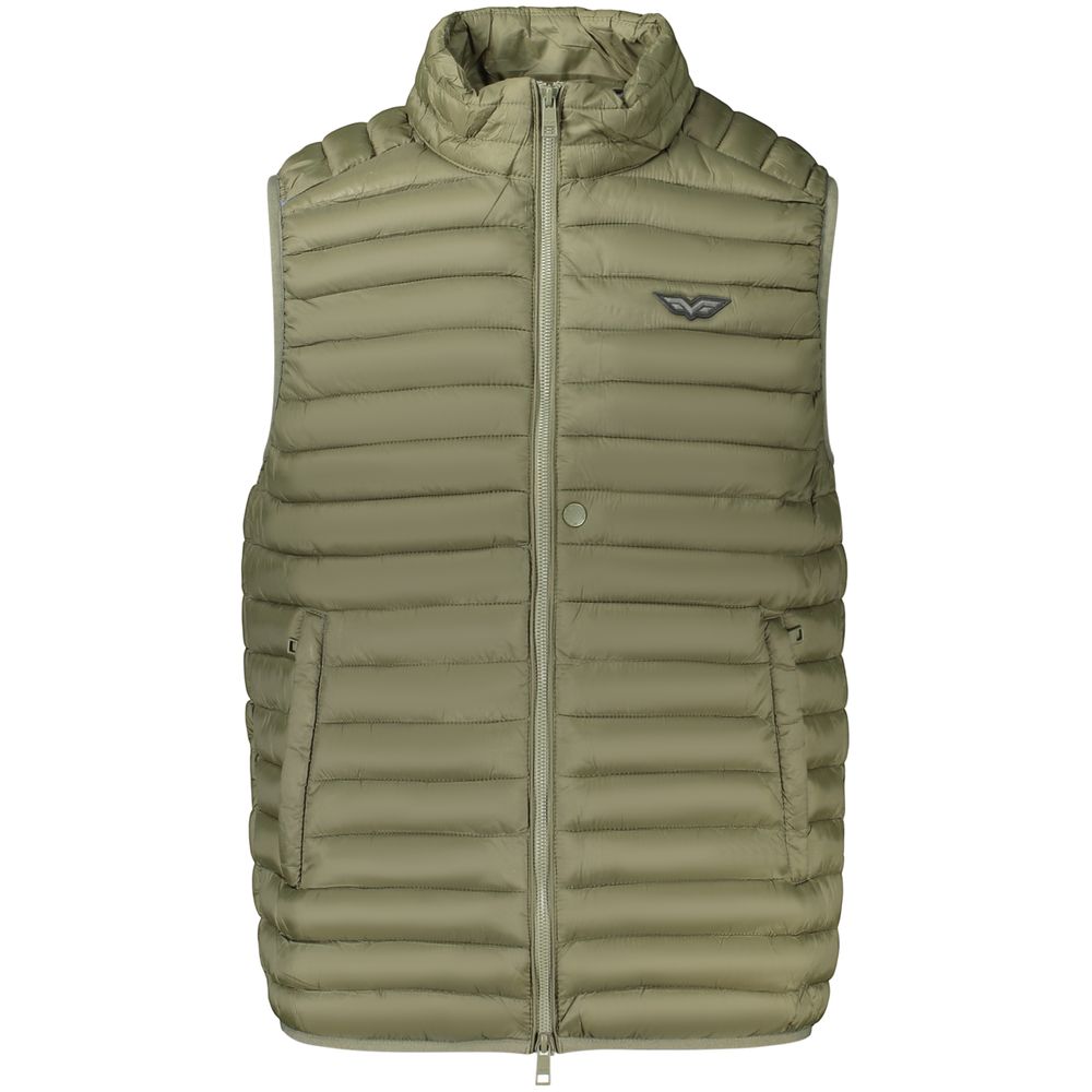 Green sleeveless polyamide jacket