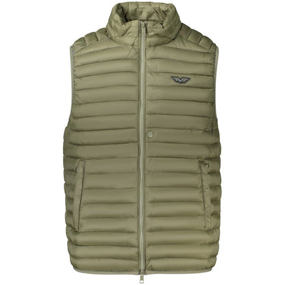 Green sleeveless polyamide jacket