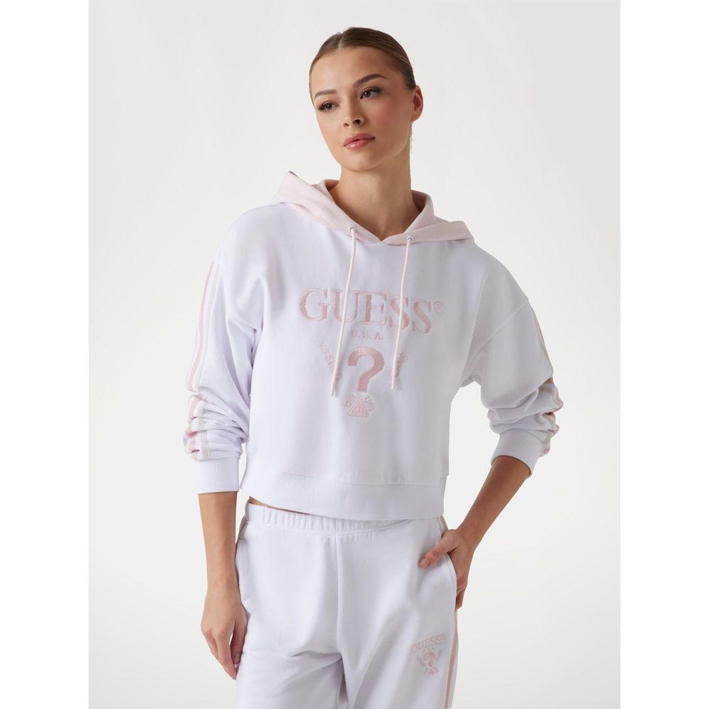 White Guess sweatshirt in cotton and polyester