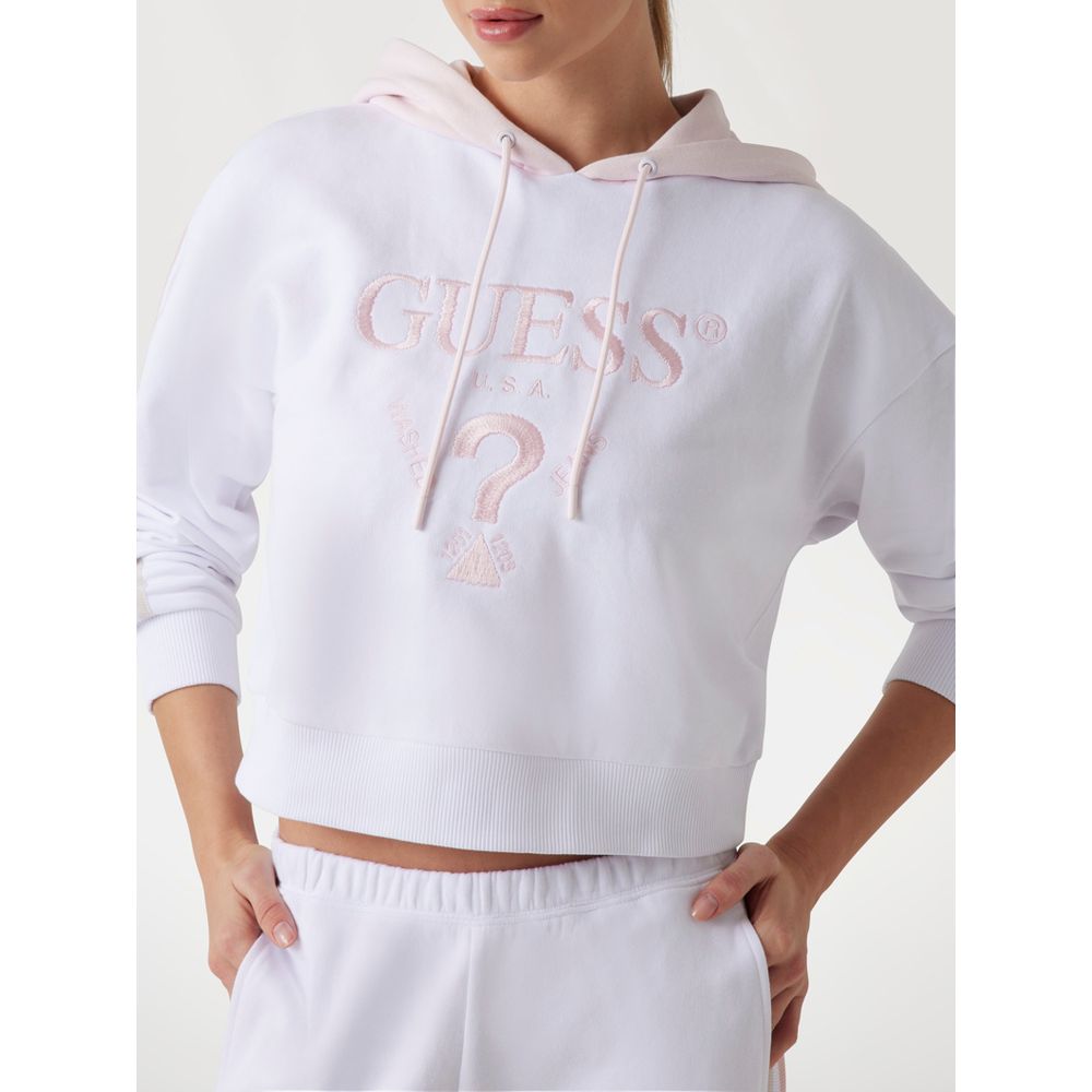 White Guess sweatshirt in cotton and polyester
