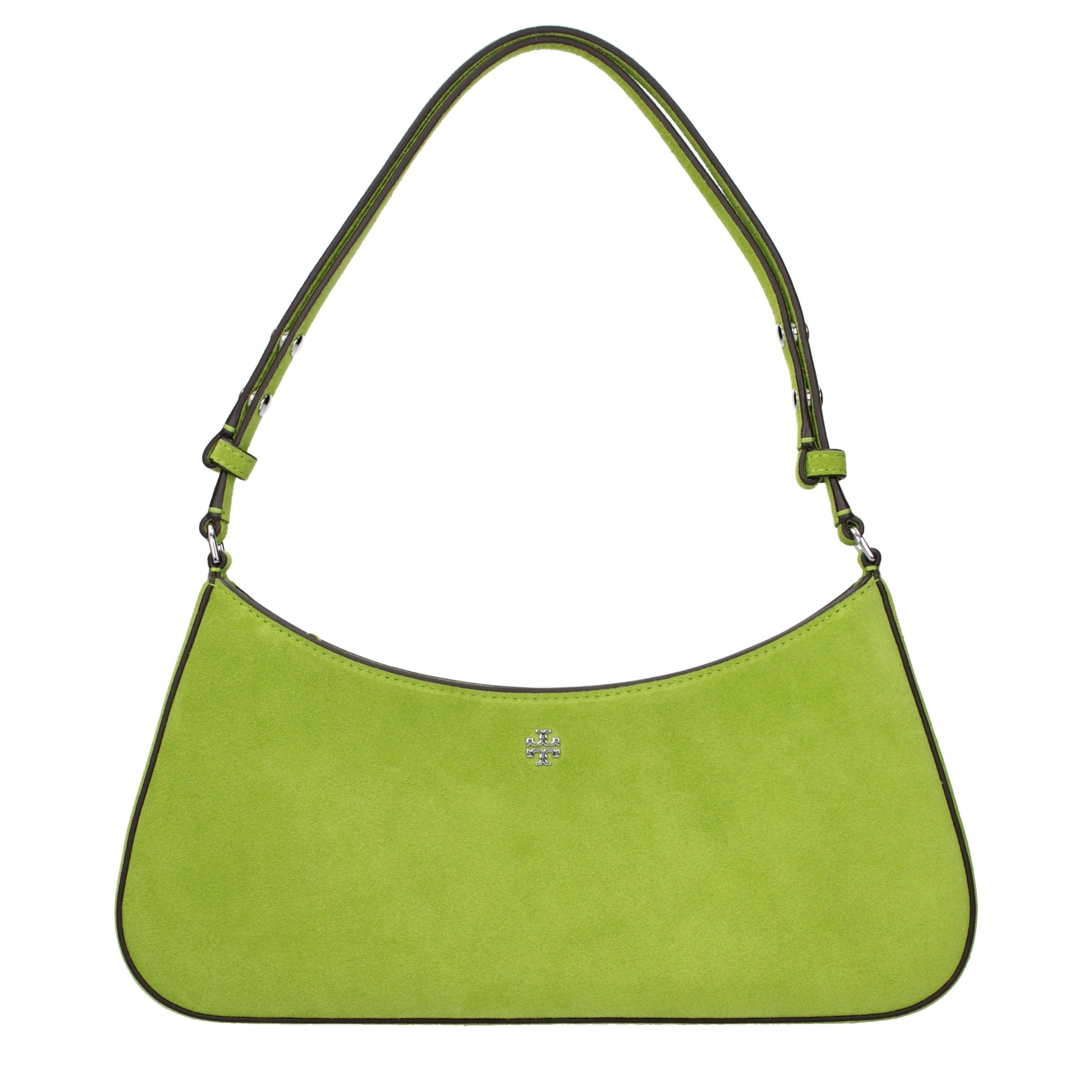 Tory Burch green suede shoulder bag