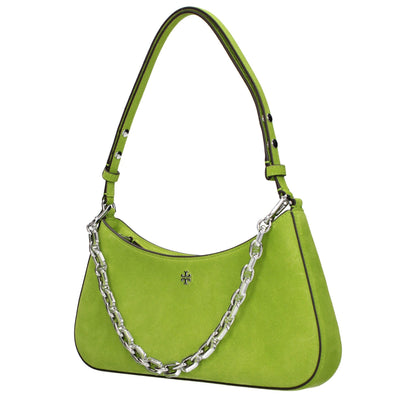 Tory Burch green suede shoulder bag