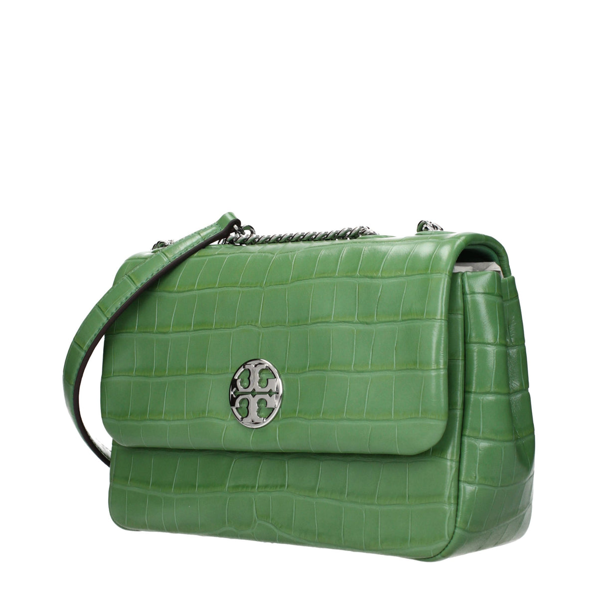 Tory Burch green leather shoulder bag