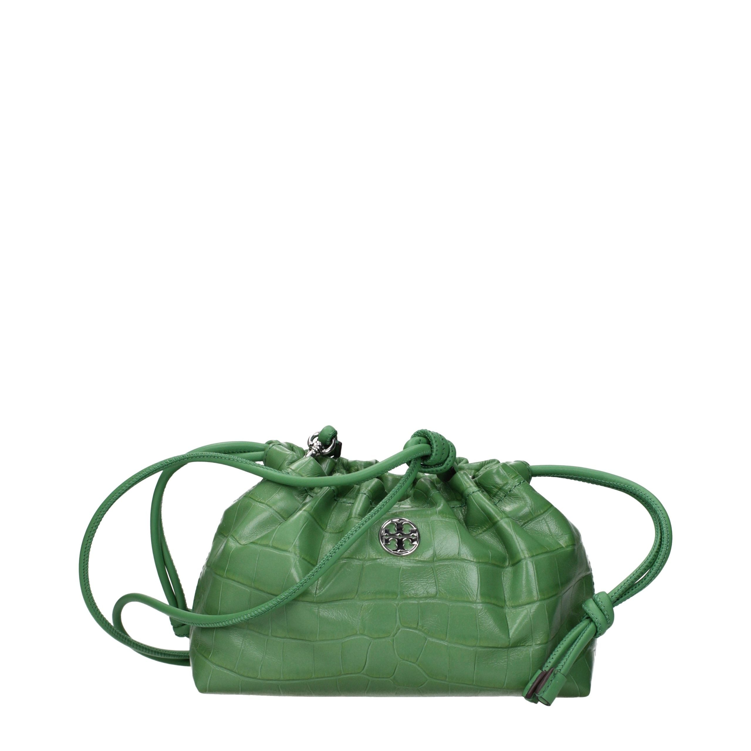Tory Burch green leather shoulder bag