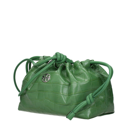 Tory Burch green leather shoulder bag