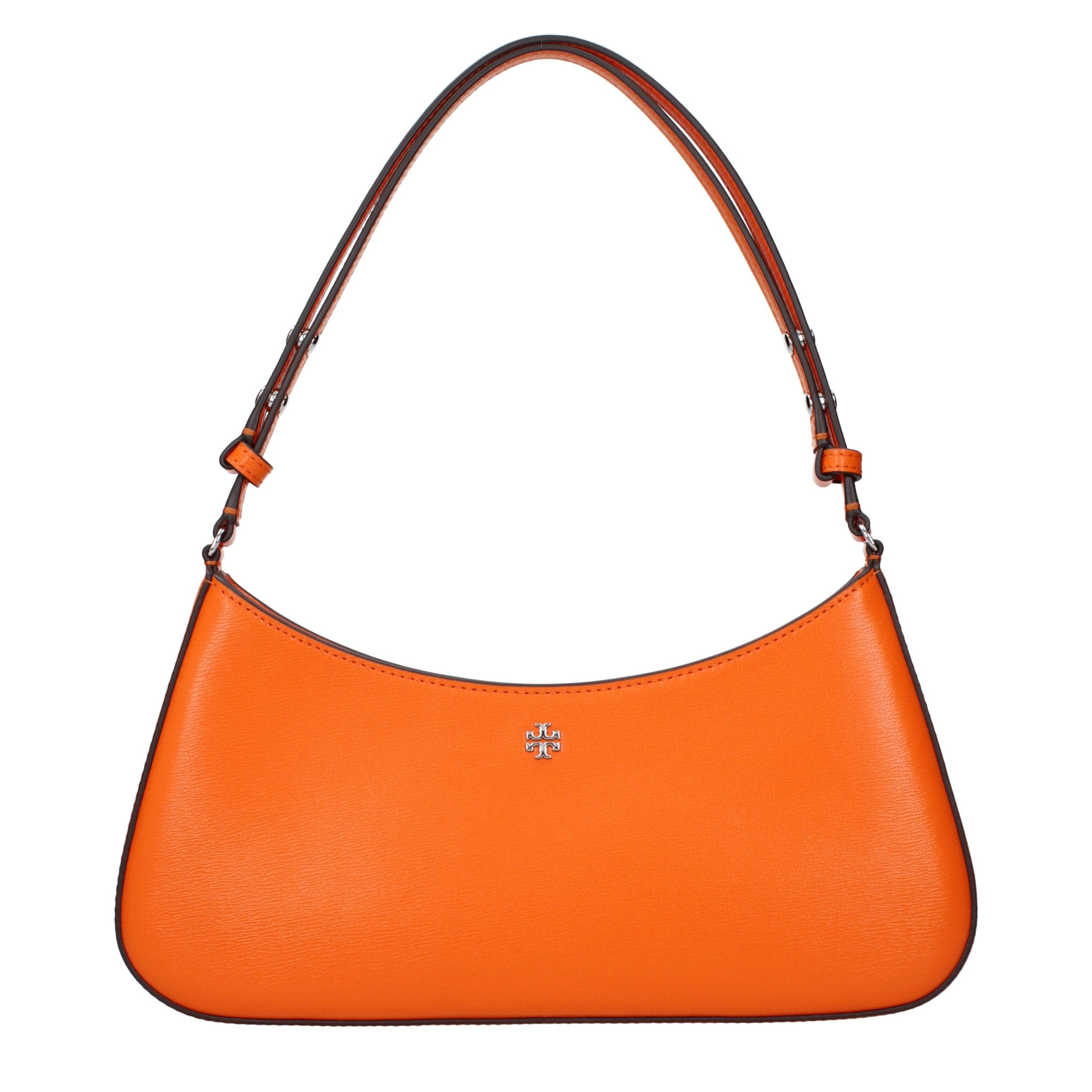 Orange Tory Burch leather shoulder bag