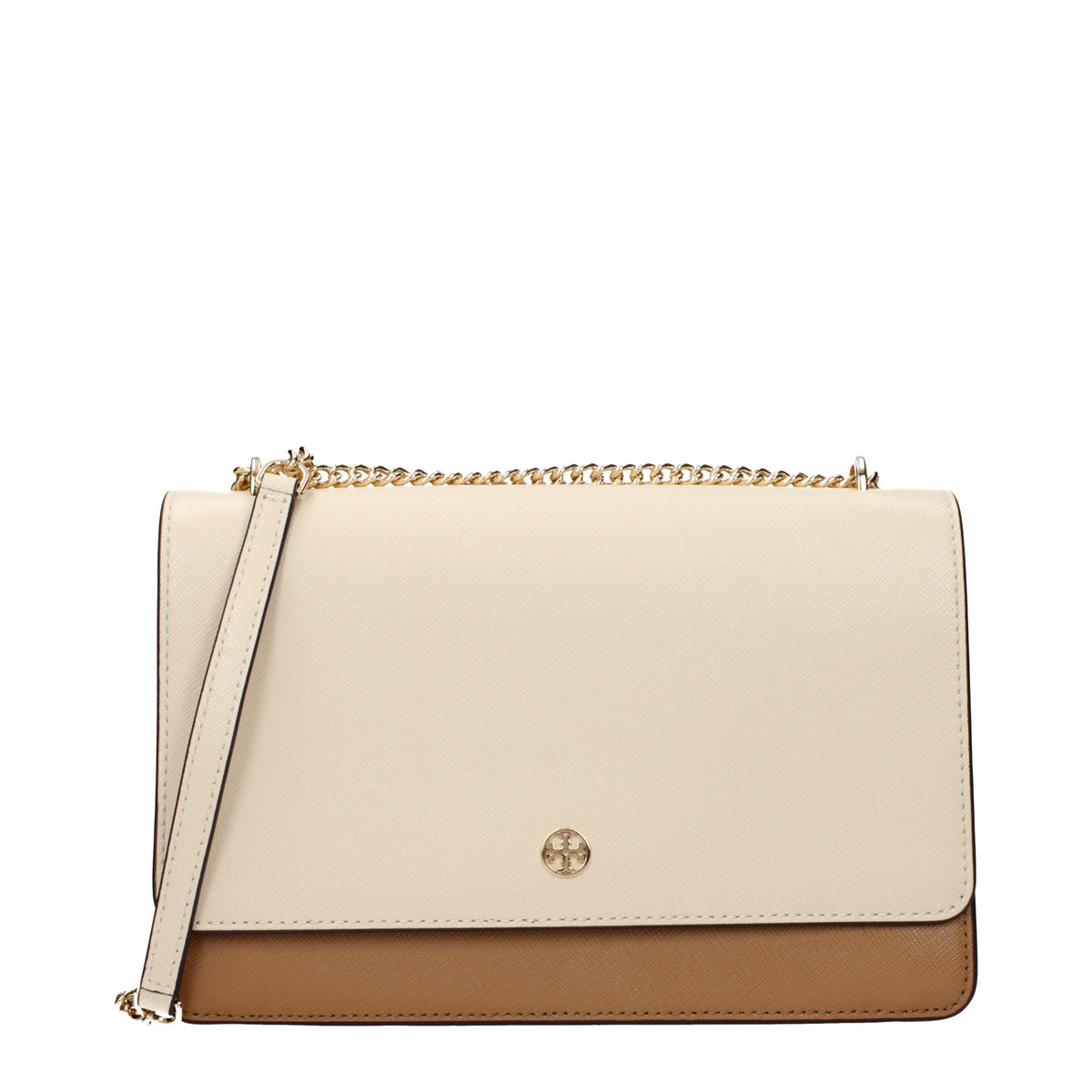 Beige Tory Burch leather crossbody bag