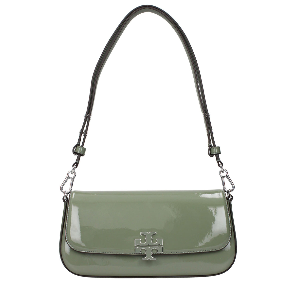 Tory Burch green patent leather shoulder bag