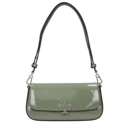 Tory Burch green patent leather shoulder bag
